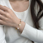 Pulsera Plata 925 perla clover