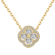 Cadena Plata 925 Clover 18 kt
