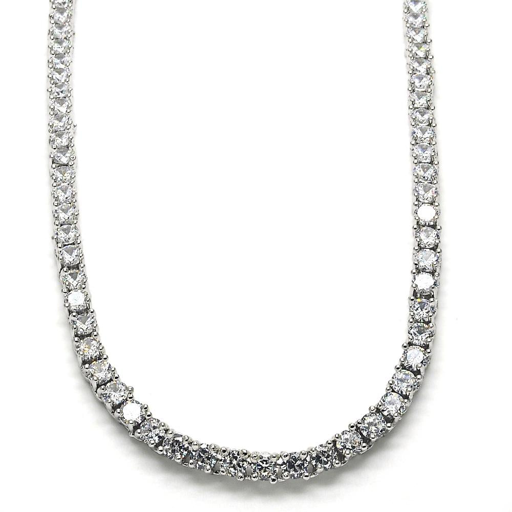 Collar Rodio Plateado Estilo tennis 4mm