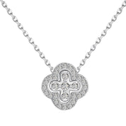 Cadena Plata 925 Clover 18 kt