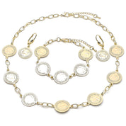 Set Conjunto Gold filled Monedas Dorado 3 piezas