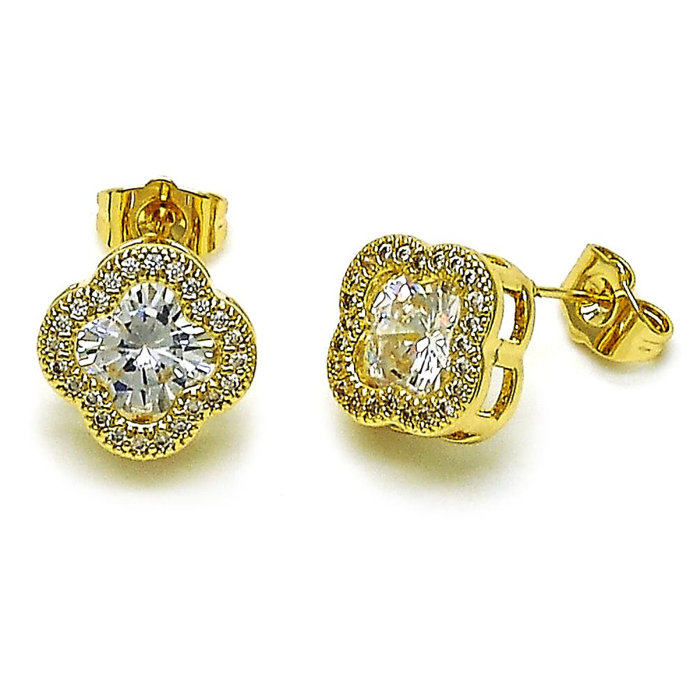 Arete Gold filled stud Clover
