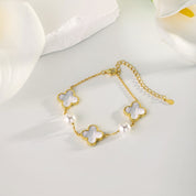 Pulsera Plata 925 perla clover