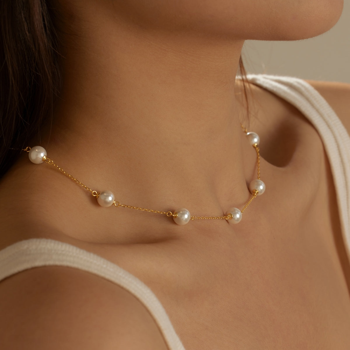 Collar Plata 925 Sterling Silver Perla Shell choker
