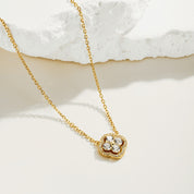 Cadena Plata 925 Clover 18 kt