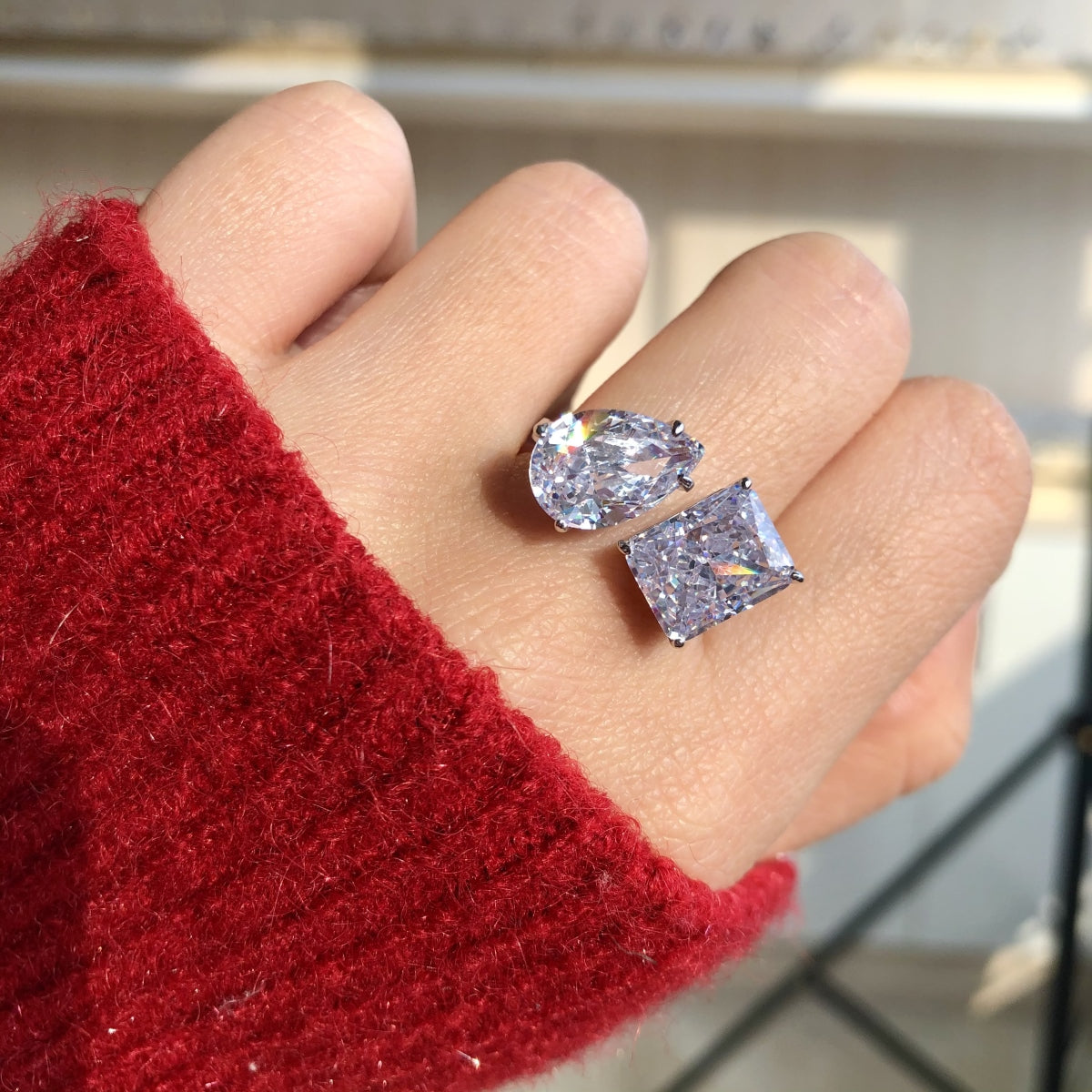Anillo Plata 925 CZ Duo