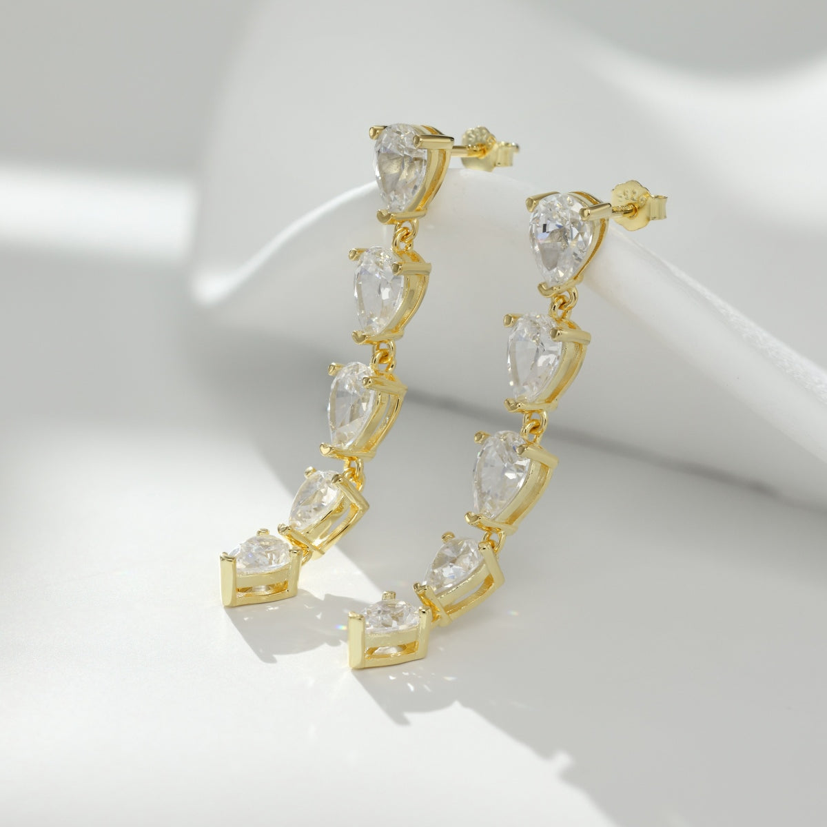Aretes plata 925 Stud Long Cz