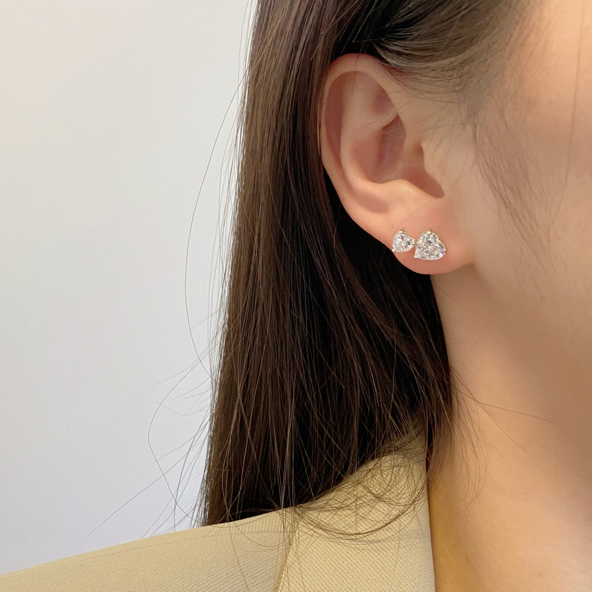 Arete Plata 925 Stud Corazon