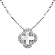 Cadena Plata 925 Clover 18 kt