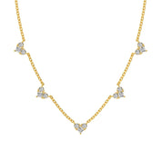 Collar Plata 925 Chunky Corazones circonia