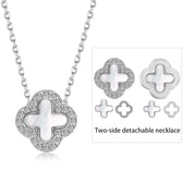 Cadena Plata 925 Clover 18 kt