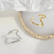 Anillo Plata 925 wide wavy minimalista