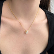 Cadena Plata 925 Clover 18 kt