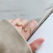 Anillo Plata 925 wide wavy minimalista