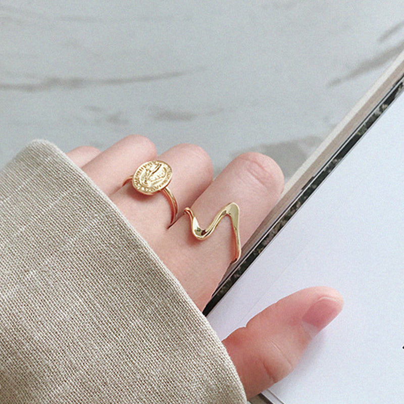 Anillo Plata 925 wide wavy minimalista