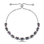 Pulsera Plata 925 Ajustable Topacio Místico.