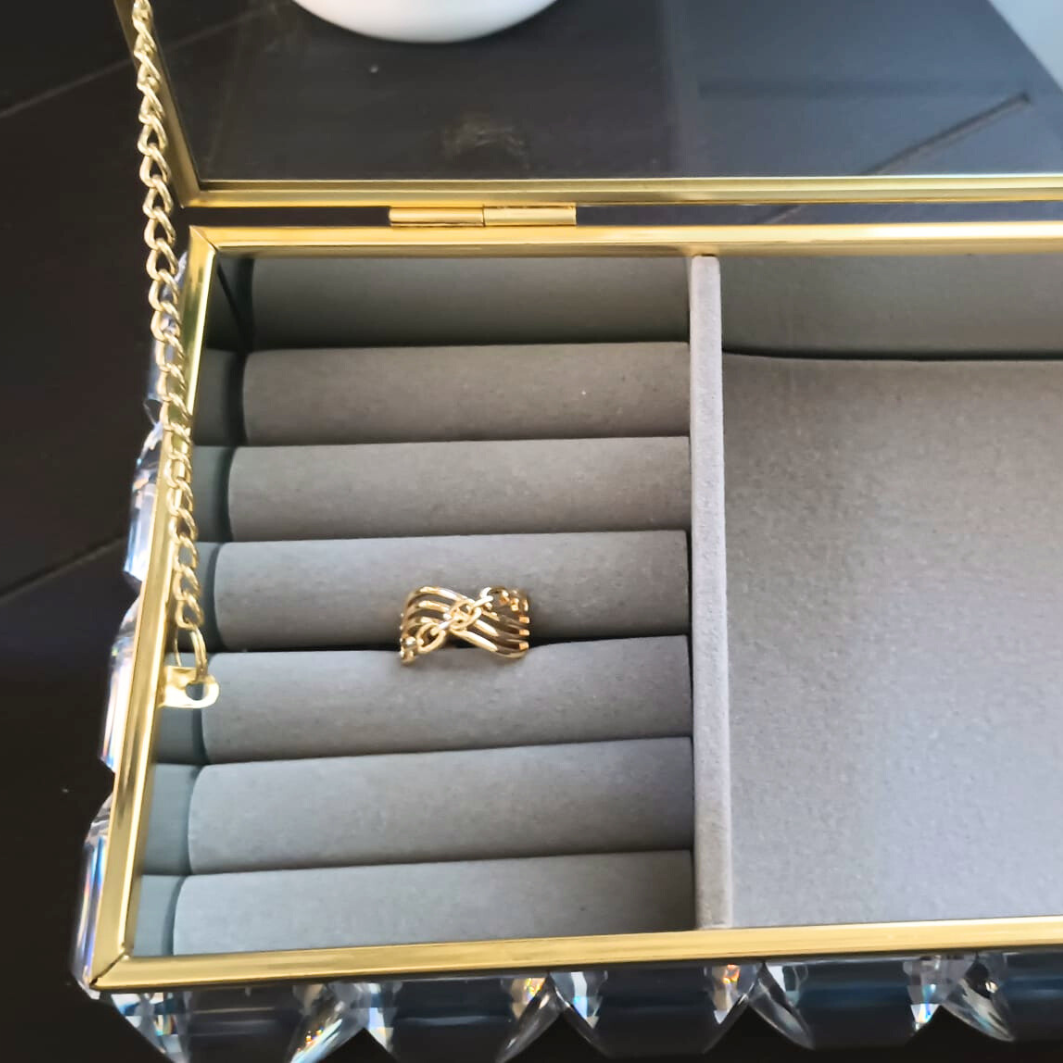 Anillo Dorado xoxo Chain