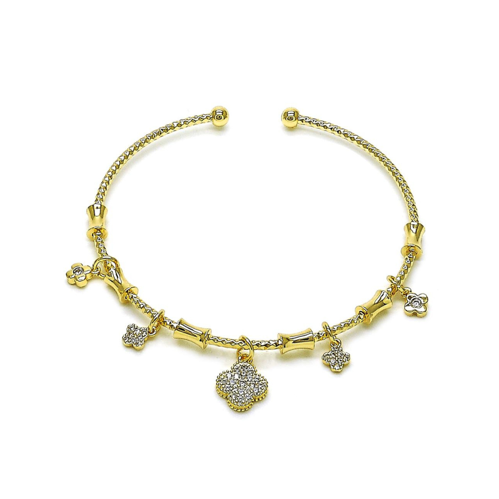 Brazalete Gold filled Clover Dorado