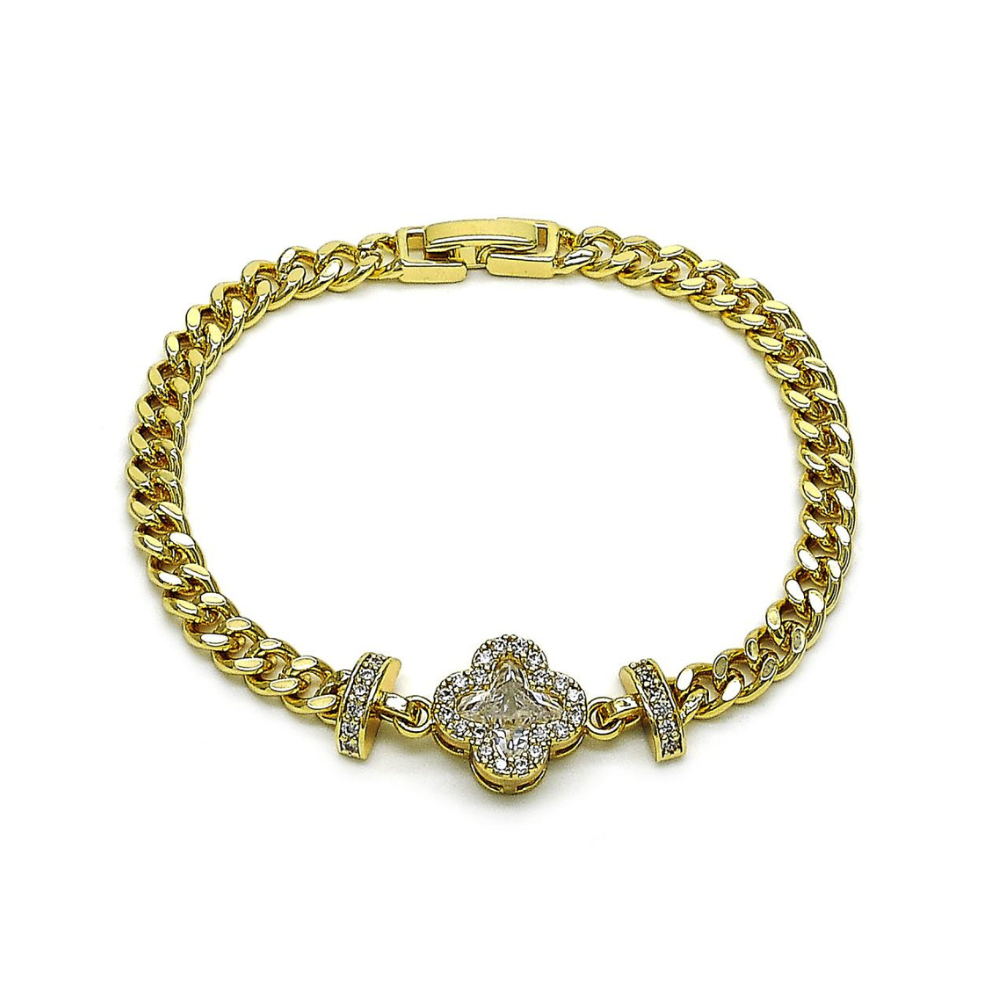 Pulsera Gold filled Clover Dorada