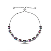 Pulsera Plata 925 Ajustable Topacio Místico.