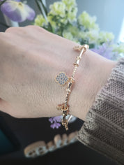 Brazalete Gold filled Clover Dorado