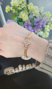 Pulsera Gold filled Clover Dorada