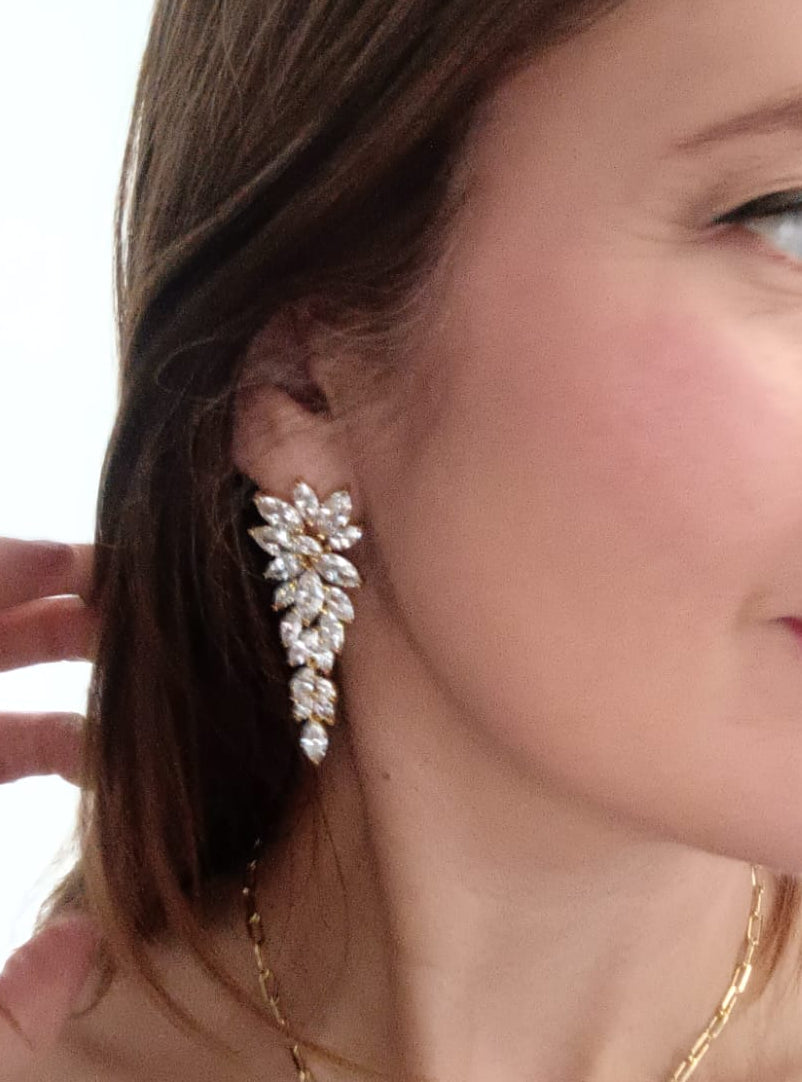 Gold filled cubic zirconia earring