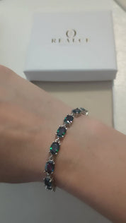Pulsera Plata 925 Ajustable Topacio Místico.