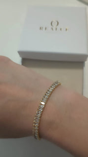 Pulsera Plata 925 Ajustable Tennis Baguette