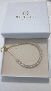 Pulsera Plata 925 Ajustable Tennis Baguette