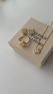 Cadena Plata 925 Clover 18 kt