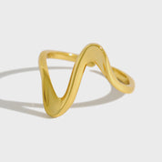 Anillo Plata 925 wide wavy minimalista